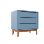 COMODA BO 3 GAVETAS – AZUL SERENO-JEQUITIBA