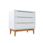 Cômoda bo 3 gavetas – branco-madeira