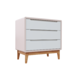 Cômoda bo 3 gavetas – rosa old-branco-madeira