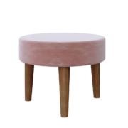 Puff redondo – Veludo Rose