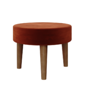 Puff redondo – Veludo Terracota