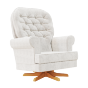 Poltrona comfort – Veludo Bege – pés giro e balanço