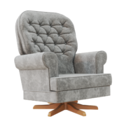 Poltrona comfort – Veludo Cinza – pés giro e balanço