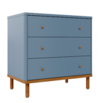Cômoda Joy 3 Gavetas V2 – Azul Sereno_Madeira – AJUSTE MADEIRA