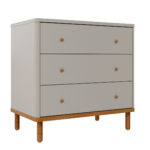 Cômoda Joy 3 Gavetas V2 – Cinza_Madeira – AJUSTE MADEIRA