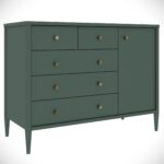 Cômoda Sora com porta verde pirulito